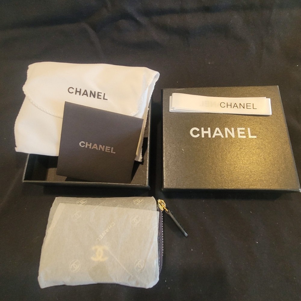 Chanel Black Wallet with Gold Accents